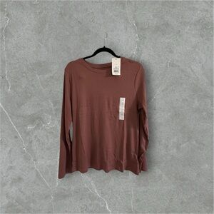 Target Women's Long Sleeve Tee - Brown
